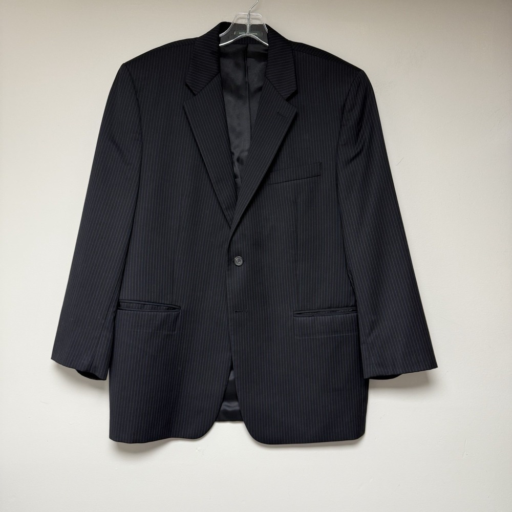 LAUREN RALPH LAUREN Blazer Men's Size 44R Navy Blue Plaid Wool Preppy‎ Tradition